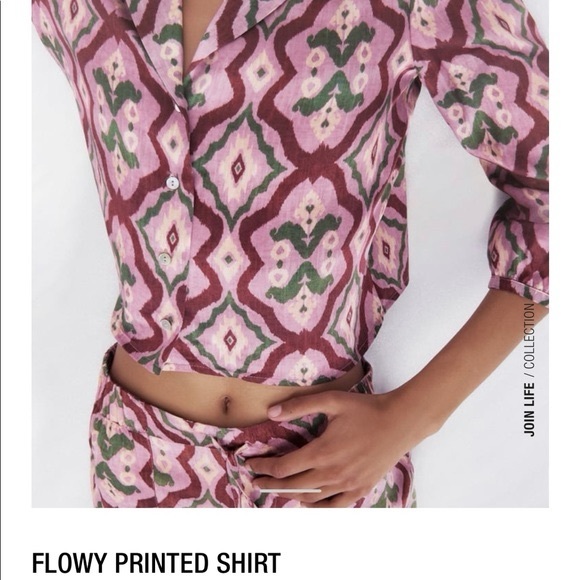 Zara printed flowy shirt - Picture 4 of 4